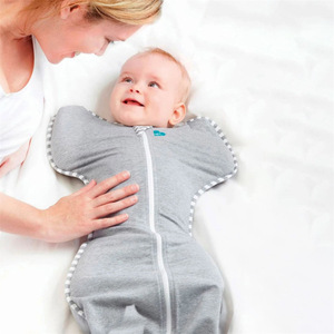 Saco de dormir gris para bebé con mangas desmontables para recién nacido, manta antiespantamiento, ropa de dormir para niños - Product Image 2