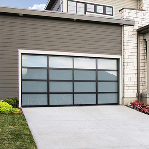 <span class=keywords><strong>Porte</strong></span> de <span class=keywords><strong>garage</strong></span> sectionnelle industrielle à vue complète transparente, automatique, à cadre en aluminium et verre, pour extérieur - Product Image 6