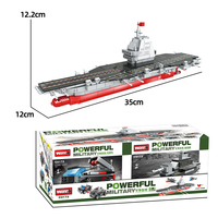 WOMA-portaaviones de juguete, modelo 8 en 1, Battleship, barco de guerra, barco de batalla, barcos de batalla, coche, helicóptero, bloques de construcción, juego de bloques