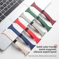 Kompatibel dengan jam tangan buatan China, tali pengikat magnetik lipat silikon ramping untuk gelang sporty S110/SE 38-64mm