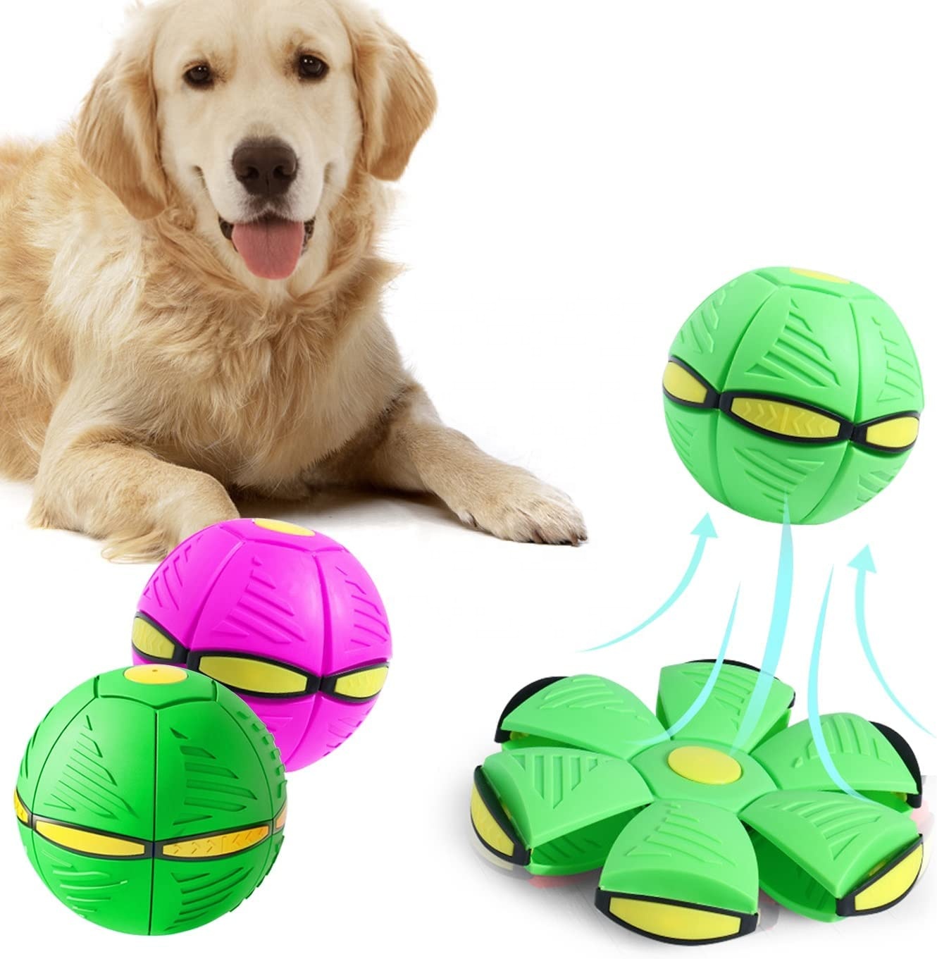 Ma Thuật Pet Dog Đồ Chơi Chiếc Đĩa Bay Bóng Kỳ Lạ Ma Thuật Quả Bóng Đàn Hồi Ufo Giải Nén Biến Dạng Con Chó Bóng Đồ Chơi Mới Cho Chó