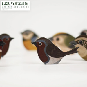 Pegatinas magnéticas de madera con forma de pájaro, pegatinas decorativas de pared de forma irregular para decoración interior de habitación infantil - Product Image 5
