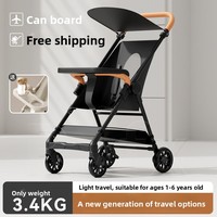 Poussette bébé portable, adaptée aux avions, pliable d'une seule main, compacte, avec auvent pare-soleil réglable