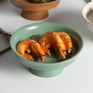 Assiette en céramique sur pied, plat surélevé pour servir des fruits, des collations, des desserts, pour la maison ou les restaurants - Product Image 2