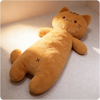 Coussin en forme de chat en gros, jouet en peluche chaton mignon, compagnon de sommeil moelleux, cadeau d'anniversaire, rembourré en coton PP 70/90/140cm
