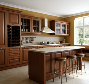 Modern Floating Kitchen <b>Cabinets</b> High Gloss Lacquer Finish Wall-Mounted Design & Anti-Fall Hardware - Product Image 1