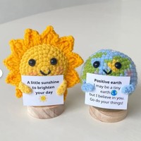 Poupée en crochet Soleil et Terre pour le soutien émotionnel, style mode, ornements décoratifs de bureau