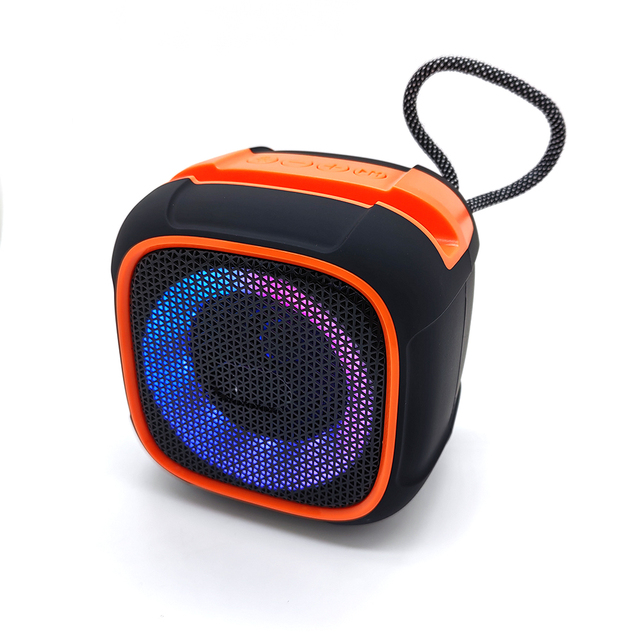 Portable Woofer Super Bass Cube Wireless BT Speaker with RGB LED Lights - HiFi Stereo Music Box Active Speaker FM Radio/TF/USB