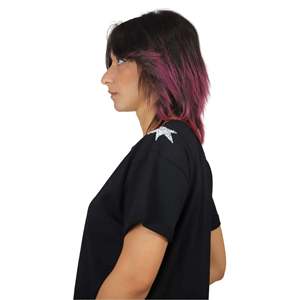 เสื้อยืดดอนน่า เนโรแขนสั้นผ้าฝ้ายสีดำชุดลำลองสำหรับผู้หญิง - Product Image 3