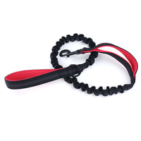 Laisse de chien élastique de luxe à double poignée laisse de chien élastique robuste avec deux poignées rembourrées