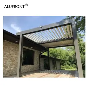 ALUFRONT Chine fournisseur profil cassé thermiquement pergola préfabriquée intérieur culture en aluminium véranda préfabriquée pour villa