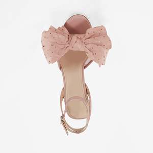 Sandalias de Tacón Alto con Lazo Sexy para <span class=keywords><strong>Mujer</strong></span>, Sandalias de Tiras con Punta Abierta, de Malla, para Boda, Tacón de Aguja, Verano, <span class=keywords><strong>Zapatos</strong></span> de Novia Bonitos - Product Image 4