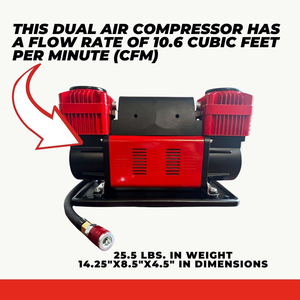 120L/MIN Heavy Duty Metal Tire Dual Cylinder <b>12V</b> Fast <b>Pump</b> Portable 4x4 Trucks Vehicles 150 TSK-G025 High-Power D - Product Image 3