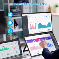 B2B personnalisable 15.6 pouces Triple pliant FHD 1080P écran tactile moniteur Portable boîtier en plastique commandes de petite quantité acceptées