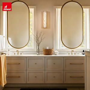 خزانة حمام من الرخام مع حوض غسيل عائم من الترافرتين مثبتة على الحائط من Alland Supplier، مناسبة للحمامات الصغيرة - Product Image 3