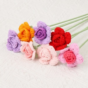 Rosa de Barbie Tejida con Hilo, Flor Artificial de Rosa de Barbie de una Sola Cabeza, Regalo de San Valentín para Diosa, Venta al por Mayor - Product Image 3