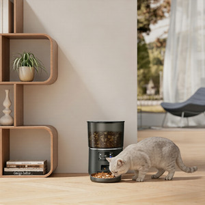 Distributeur <span class=keywords><strong>de</strong></span> nourriture intelligent et élégant <span class=keywords><strong>pour</strong></span> animaux <span class=keywords><strong>de</strong></span> compagnie, capacité 4L, acier inoxydable et plastique + caméra HD 2MP + batterie + Wi-Fi/Tuya - Automatique <span class=keywords><strong>pour</strong></span> chats et chiens - Product Image 1