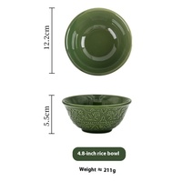 Ensemble de vaisselle en céramique créative rétro vert foncé Vintage Marie de Style de luxe français pour un usage domestique ou comme cadeau