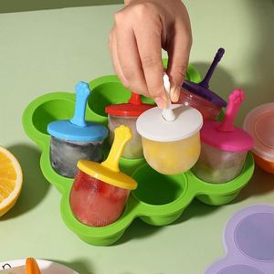 Accessoires de cuisine écologiques, moule à glace en silicone rond, mini-boules, bâtonnets en plastique pour glaces, sucettes glacées - Product Image 2