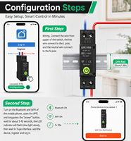 Disjoncteur intelligent Zigbee EPEPRO 1-63A AC 80-300V avec contrôle à distance WiFi via l'application Tuya, moniteur d'énergie, minuterie, interrupteur 6kA en plastique