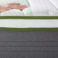 Matelas hybride à ressorts ensachés en mousse à mémoire de forme en latex naturel, taille King, confort doux, rafraîchissant, hypoallergénique, 5 étoiles, vente en gros d'usine