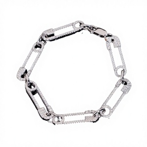 Zuanfa New Popular Rose Gold Plated <b>Solid</b> 925 Sterling <b>Silver</b> GRA Certified Trendy Moissanite Tennis <b>Bracelet</b> Bangles - Product Image 3