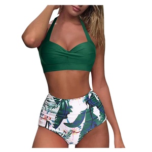 Bikini con estampado grande para mujer, traje de baño liso a la moda, para playa, gran oferta, 2022 - Product Image 1