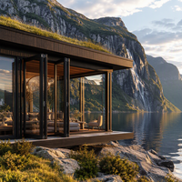 Fenêtre pliante horizontale JUNYAO Factory Norwegian Fjord 5+20A+5, isolation thermique Low-E, insonorisation, NFRC CE, pour cuisine et villa