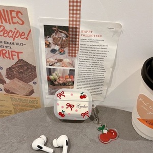 เหมาะสำหรับเคสหูฟัง AirPods 4, ลายการ์ตูนน่ารัก โบว์และเชอร์รี่ ป้องกันการตกกระแทกอย่างนุ่มนวล - Product Image 4