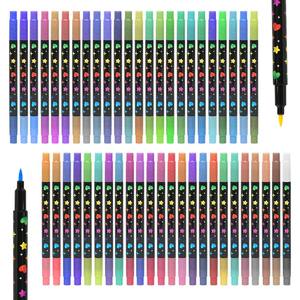 Juego de Marcadores de Doble Punta y Doble Color con Purpurina, Marcador de Pintura para Graffiti, Rotulador Artístico - Product Image 1