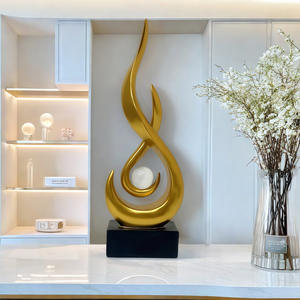 Ornement artisanal en résine époxy sculptée effet flamme, style luxe léger, pour bureau, salon, meuble TV, meuble à vin - Product Image 4