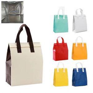 Sac isotherme personnalisé en non-tissé avec logo, pour courses, pique-niques et boîtes à lunch isolées en feuille d'aluminium – Vente en gros - Product Image 1