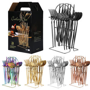 Ensemble de <span class=keywords><strong>couverts</strong></span> <span class=keywords><strong>Laguiole</strong></span> en acier inoxydable arc-en-ciel 24 pièces - Product Image 2