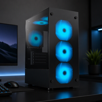 Boîtier PC Full Tower Noir ATX pour Gaming avec Fenêtre Latérale et Ports USB Frontaux