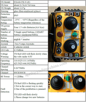 Télécommande sans fil industrielle étanche en plastique à double joystick F24-60 pour palan électrique
