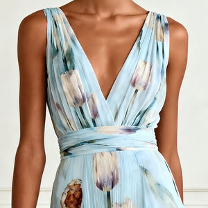 Fabricante de Ropa con Logotipo Personalizado, Vestidos Casuales Estampados, Vestido Largo Floral de Moda para Mujer, Vestido de Novia - Product Image 4