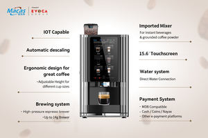 MACAS M-TT-<span class=keywords><strong>ES</strong></span>-4C Macchina per Espresso/Cappuccino/<span class=keywords><strong>Latte</strong></span> di Grado Commerciale con Schermo Touch da 15,6 Pollici, Pompa Magnetica e Pressione di 9 Bar - Product Image 3