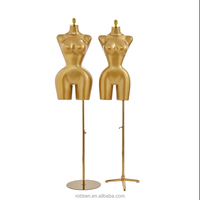 Maniquí de Mujer de Plástico Dorado de Talla Grande, de Alta Gama, con Pechos Grandes y Cintura Delgada, Modelo de Busto para Exhibición
