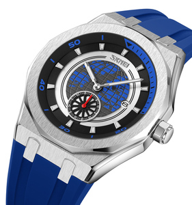 Relojes Para Hombre <span class=keywords><strong>Skmei</strong></span> 9329 실리콘 밴드 스포츠 시계 30M 방수 지구 해골 멋진 손목 석영 시계 남성용 Sr626sw - Product Image 4