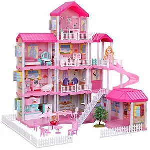 Playhouse Meisje Speelgoed Pop Huis Kamers Met Speelgoed Poppen Huizen Cijfers Meubels En Accessoires Peuter Kerst Verjaardag Geschenken