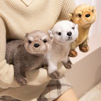 Peluche de loutre de simulation de la faune transfrontalière, jouet en peluche unisexe, cadeau d'anniversaire, accessoires de photographie, 31-50 cm, rembourrage en coton PP, à partir de 14 ans