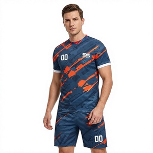 Maillot de football personnalisé sublimé pour homme, manches courtes, impression personnalisée, polyester anti-humidité, uniforme toutes saisons, coupe athlétique - Product Image 1