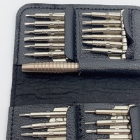 Jeu de 25 embouts de tournevis en acier au chrome-vanadium et alliage d'aluminium, étui en cuir manuel, outil multifonctionnel pour la réparation de téléphones et d'ordinateurs portables