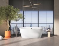 Baignoires autoportantes au design moderne, écologiques, garantie 5 ans, surface solide haute dureté, acrylique pur, bain profond artificiel