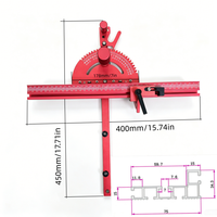 Jauge d'angle en alliage d'aluminium pour le travail du bois, règle de poussée d'angle pour scie à table, guide de poussée sur rail, jauge de coupe d'angle pour le travail du bois