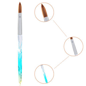 Pinceau <span class=keywords><strong>à</strong></span> ongles ovale NYKKA personnalisé 100% poils de Kolinsky, design cintré, manche en bois rouge, taille 6 # -20 #   Tailles pour l'acrylique professionnel pour nail art - Product Image 3