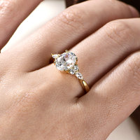 Groothandel Trendy Ring 7x9mm Romantische 5A Kubieke Zirkonia Ring Klassieke Ei-vormige Eeuwigheidsring Verlovingsring voor Vrouwen Valentijnsdag Cadeaus