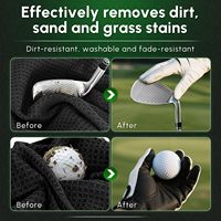 Serviette de golf en microfibre à motif gaufré avec mousqueton, chiffon de nettoyage absorbant pour le sport, logo personnalisé, vente en gros
