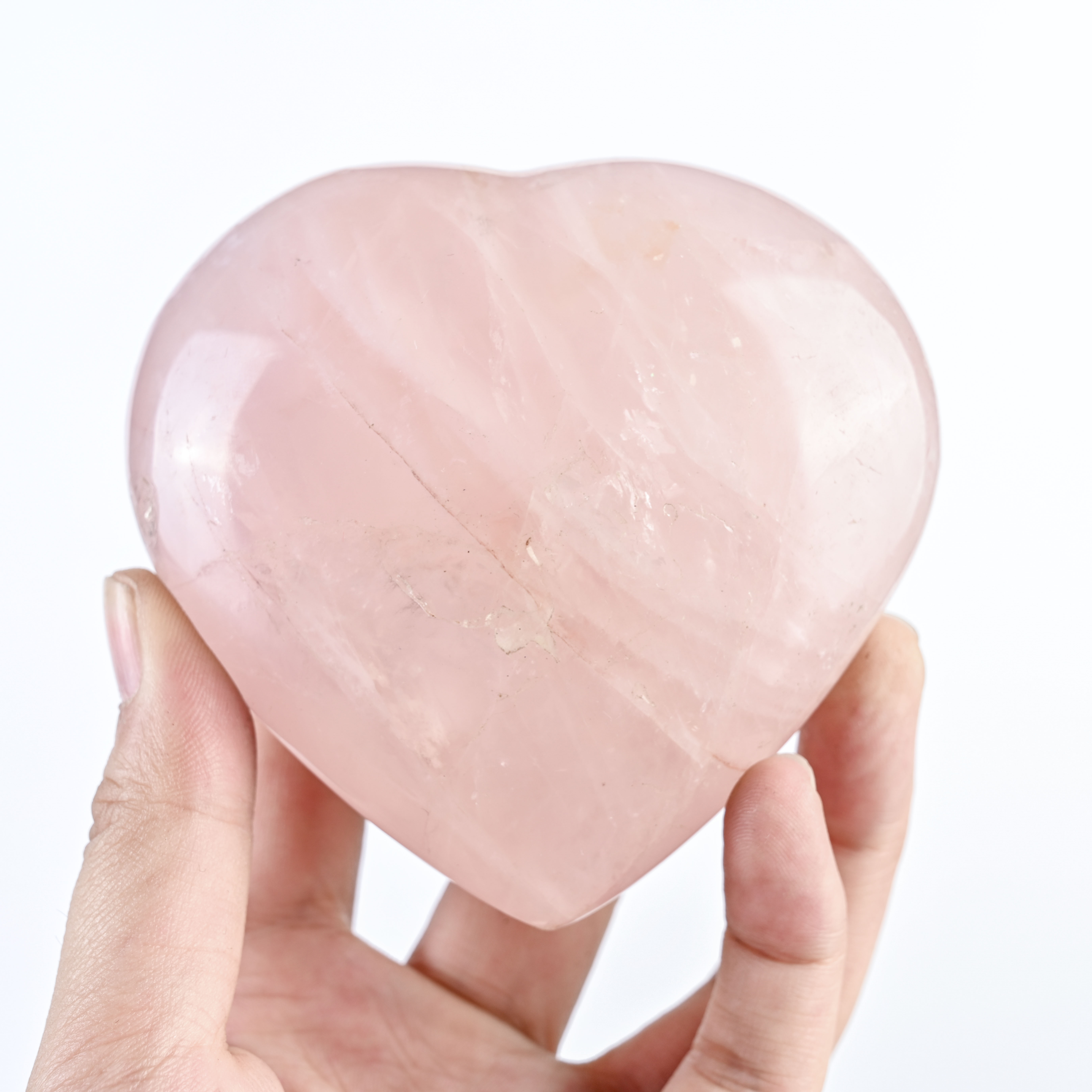 Cuore di quarzo rosa rosa