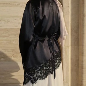 Mode transfrontalière pour femmes européennes et américaines, Nouvelle collection 2026, Élégant, Coupe ajusté<span class=keywords><strong>e</strong></span>, Col uni, Manches longues, Ourlet asymétrique, Dentelle - Product Image 3